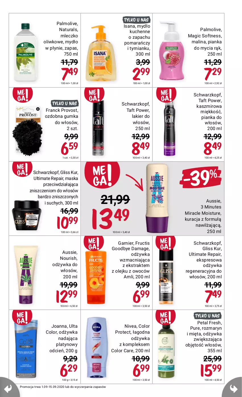 Gazetka promocyjna Rossmann - 1 Września - ważna 01.09 do 15.09.2021 - strona 19 - produkty: Franck Provost, Fructis, Garnier, Gliss Kur, Joanna, Lakier, Nivea, Petal Fresh