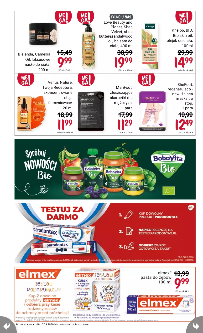 Gazetka promocyjna Rossmann - 1 Września - ważna 01.09 do 15.09.2021 - strona 22 - produkty: Bielenda, Karp, Kneipp, Maska, Maska do stóp, Olej, Skarpetki, Velvet, Venus