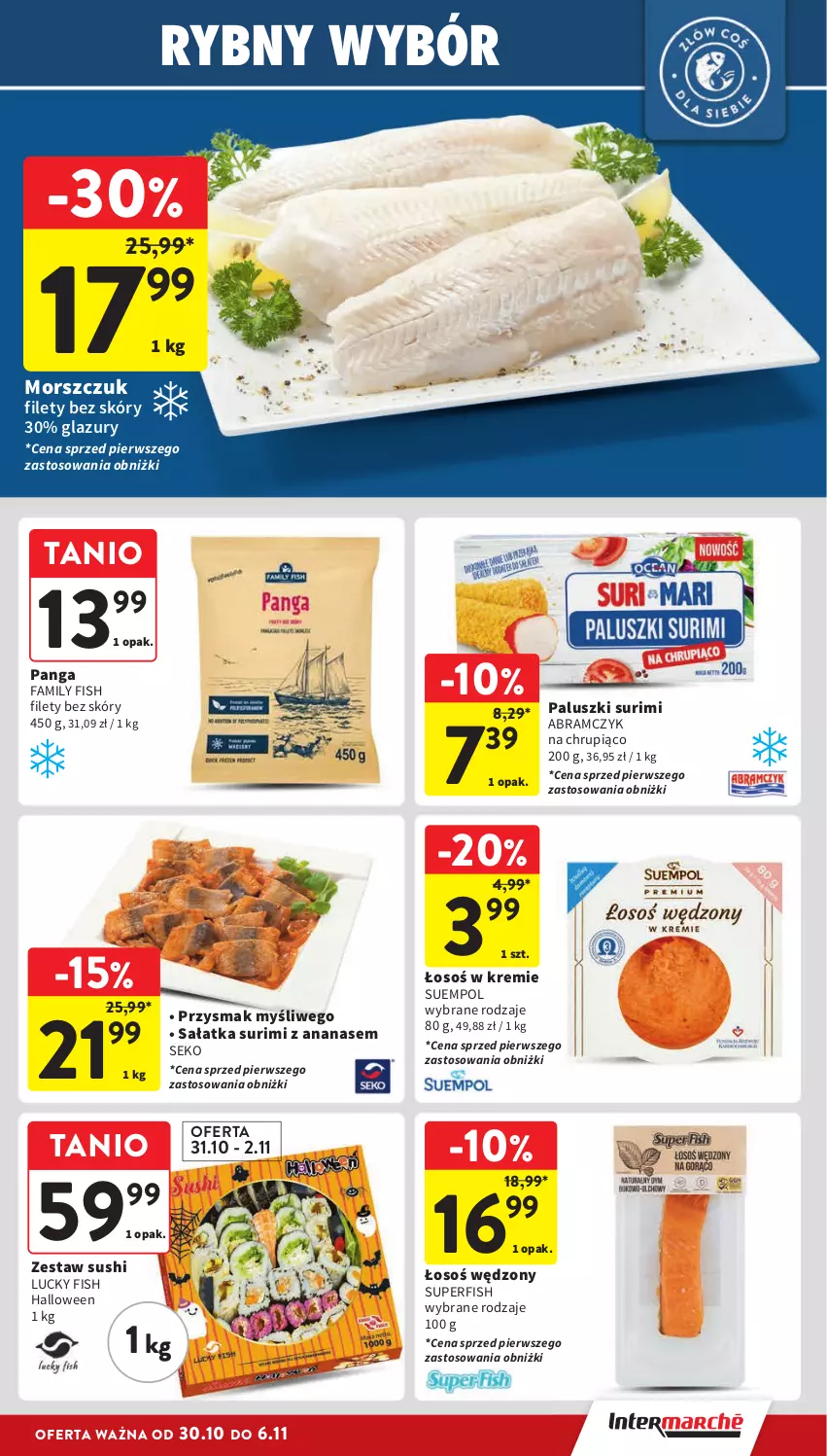 Gazetka promocyjna Intermarche - Gazetka Intermarche - ważna 30.10 do 06.11.2024 - strona 13 - produkty: Ananas, Fa, Lazur, Panga, Sałat, Sałatka, SEKO, Suempol, Surimi, Sushi