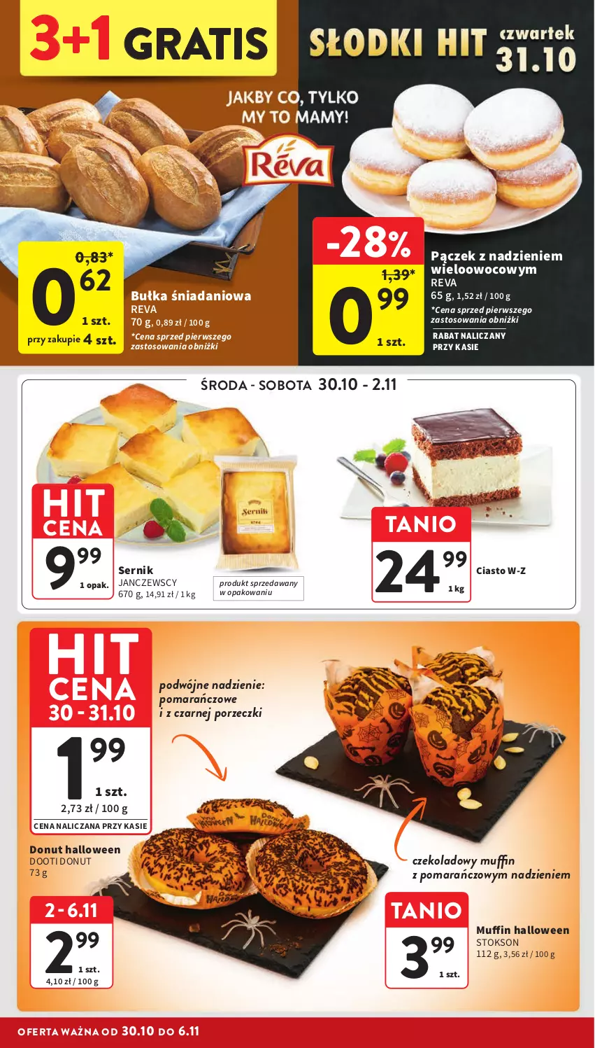 Gazetka promocyjna Intermarche - Gazetka Intermarche - ważna 30.10 do 06.11.2024 - strona 22 - produkty: Bułka, Danio, Donut, Gra, Pączek, Por, Ser