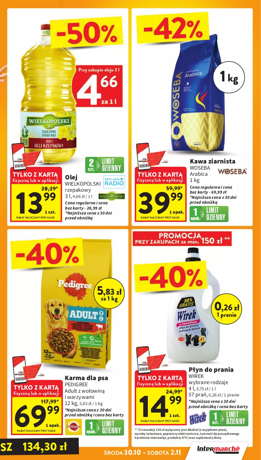 Gazetka promocyjna Intermarche - Gazetka Intermarche - ważna 30.10 do 06.11.2024 - strona 7 - produkty: BIC, Karmi, Kawa, Kawa ziarnista, Olej, Papier, Pedigree, Piwa, Płyn do prania, Tran, Warzywa, Woseba