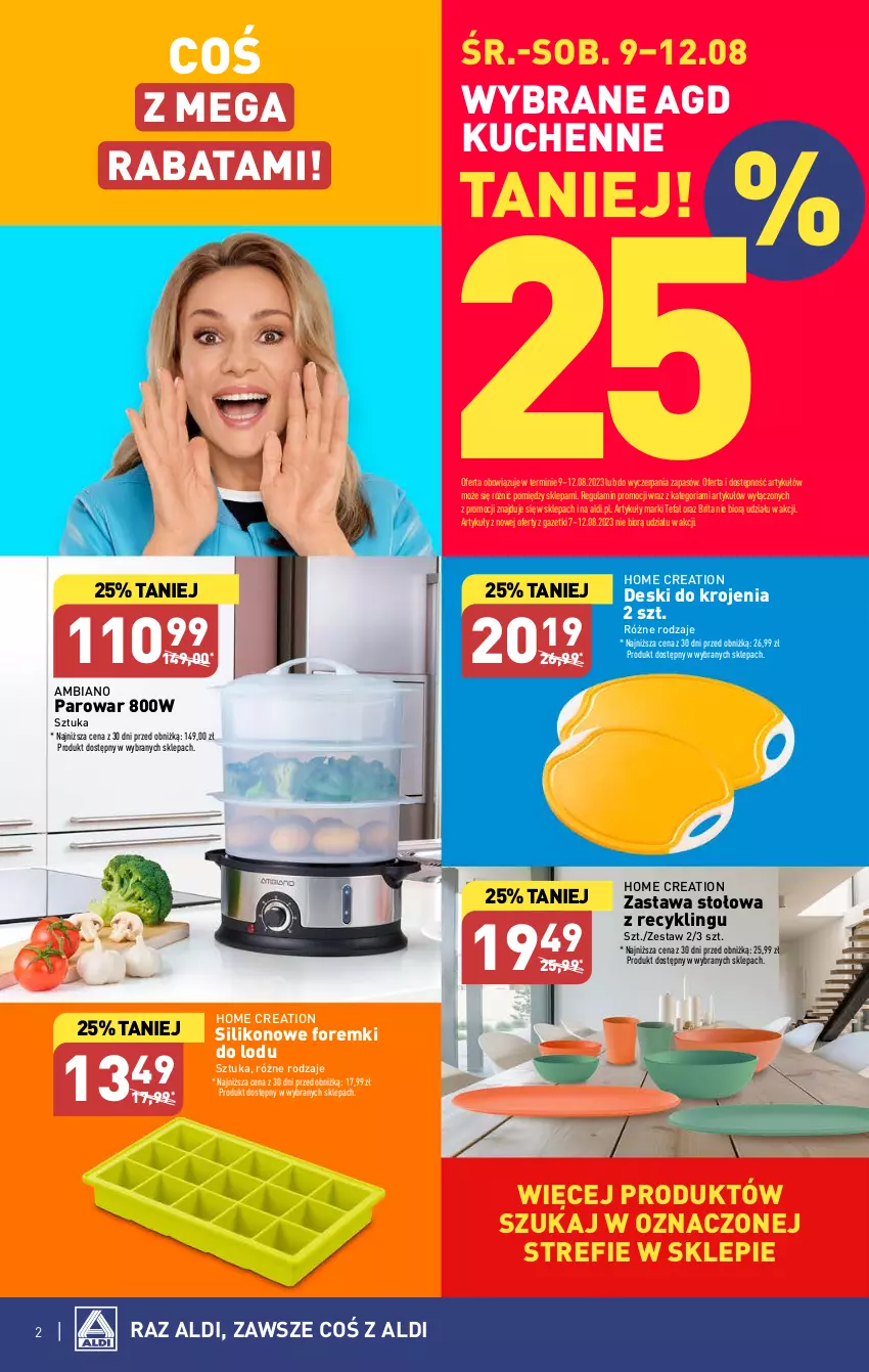 Gazetka promocyjna Aldi - Artykuły przemysłowe i tekstylia - ważna 09.08 do 12.08.2023 - strona 2 - produkty: Brit, Brita, Fa, Foremki, Tefal