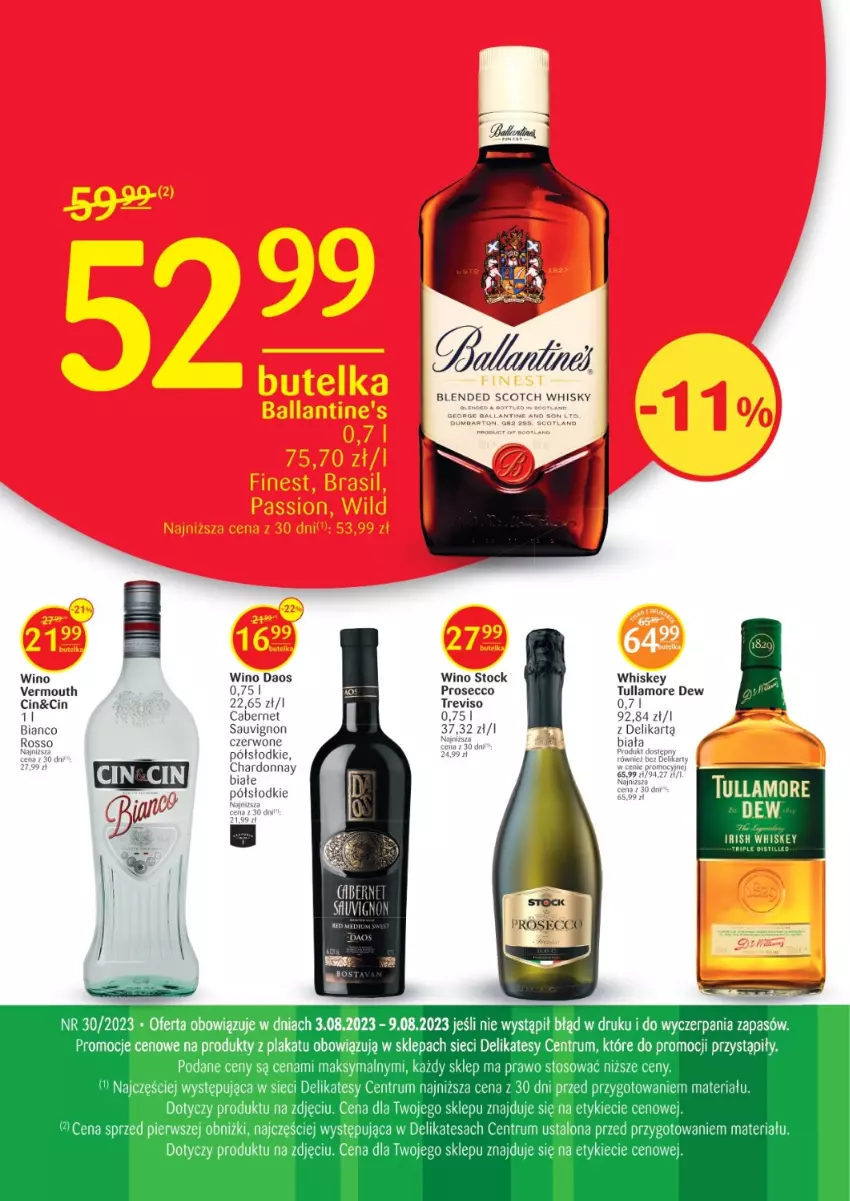 Gazetka promocyjna Delikatesy Centrum - Folder alkoholowy DC30 - ważna 03.08 do 09.08.2023 - strona 2 - produkty: Chardonnay, Minnie, Prosecco, Rum, Stock, Tullamore Dew, Vermouth, Whiskey, Wino