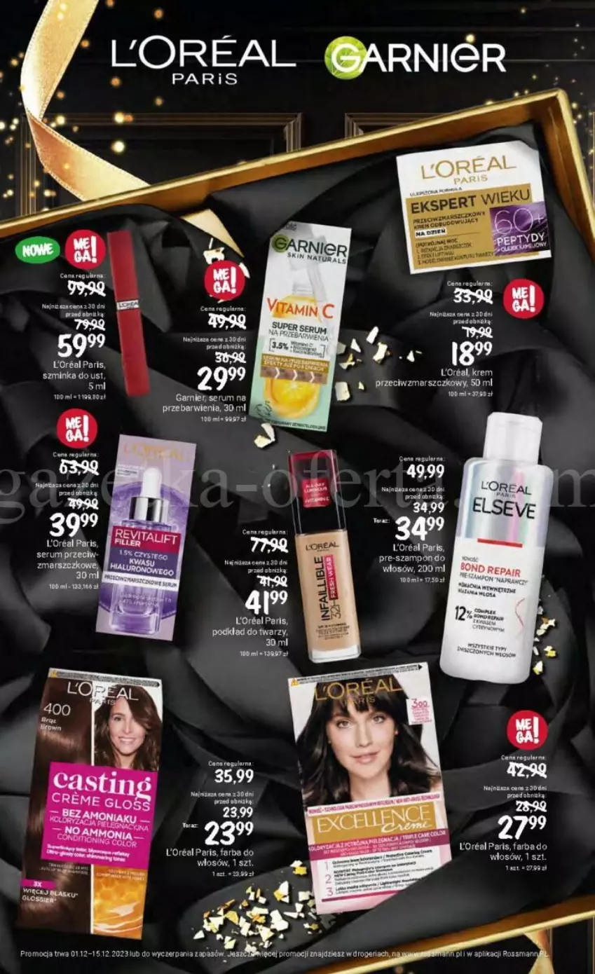 Gazetka promocyjna Rossmann - ważna 01.12 do 15.12.2023 - strona 10 - produkty: Elseve, Fa, Farba do włosów, Inka, Podkład, Podkład do twarzy, Rum, Ser, Serum, Szminka