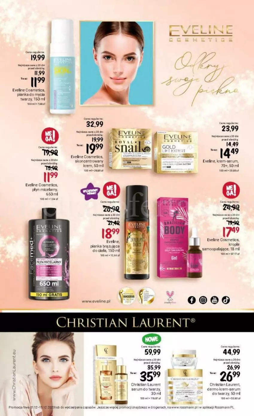 Gazetka promocyjna Rossmann - ważna 01.12 do 15.12.2023 - strona 8 - produkty: Eveline, Laur, Płyn micelarny, Rum, Ser, Serum, Serum do twarzy