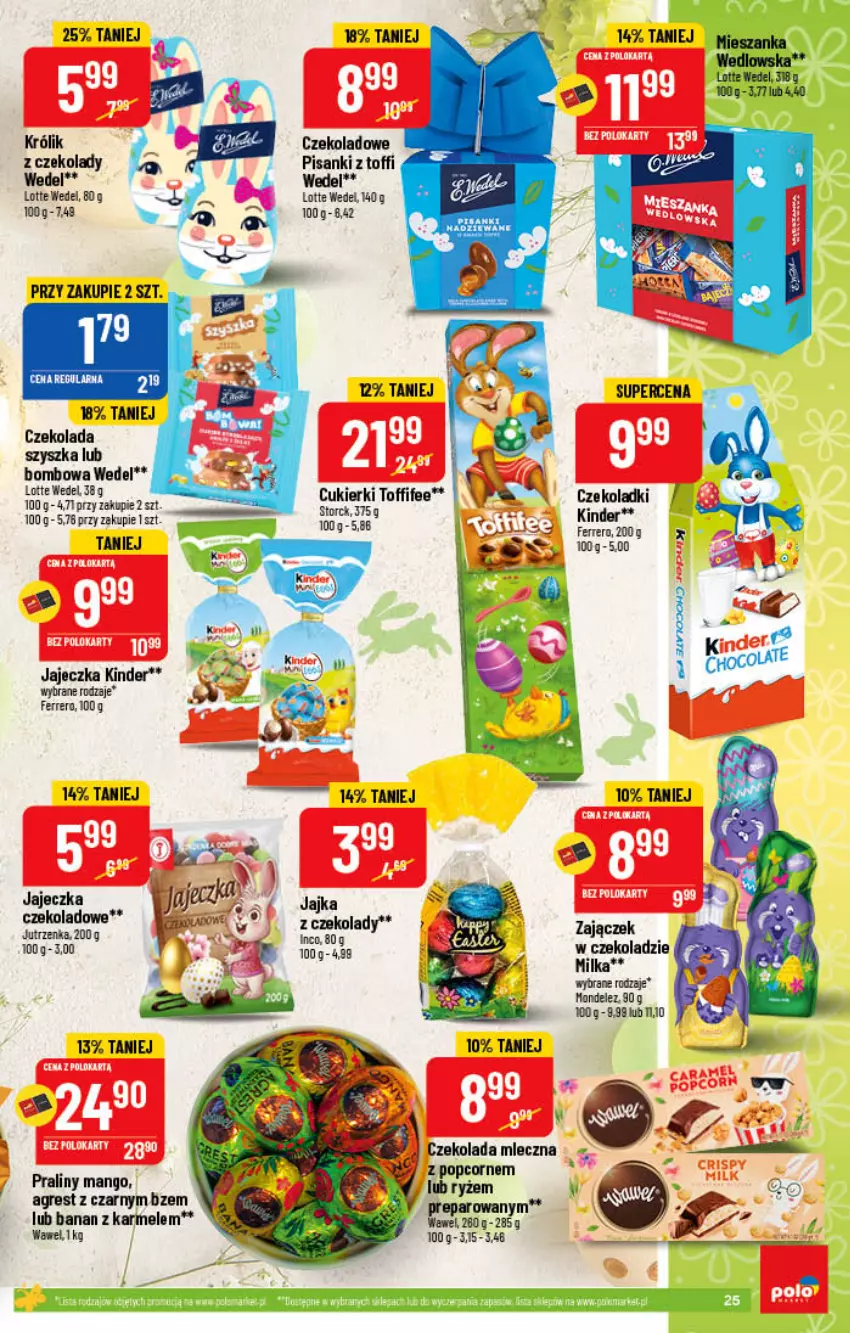 Gazetka promocyjna PoloMarket - Gazetka pomocyjna - ważna 13.04 do 19.04.2022 - strona 25 - produkty: Czekolada, Czekolada mleczna, Gres, Jutrzenka, Kinder, Królik, Mango, Milka, Praliny, Sanki, Wawel