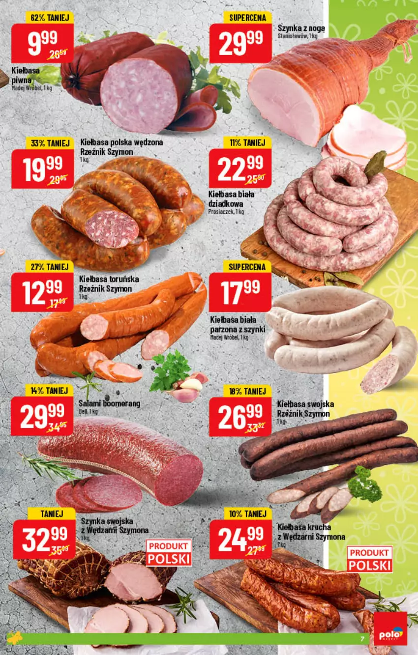 Gazetka promocyjna PoloMarket - Gazetka pomocyjna - ważna 13.04 do 19.04.2022 - strona 7 - produkty: Kiełbasa, Kiełbasa biała, Kiwi, Szynka