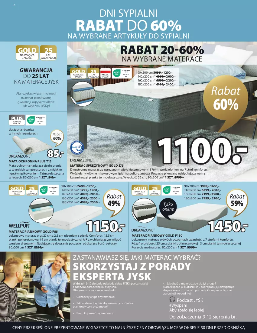 Gazetka promocyjna Jysk - Oferta tygodnia - ważna 26.07 do 29.08.2023 - strona 3 - produkty: Fa, Kokos, LG, Mata ochronna, Materac, Materac piankowy, Materac sprężynowy, Por, Sok, Tera, Top, Zdrowie