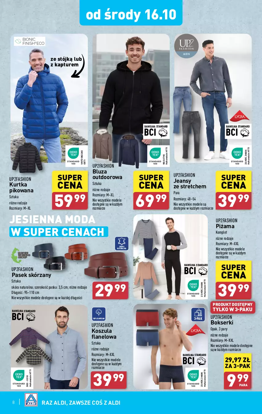 Gazetka promocyjna Aldi - Artykuły przemysłowe i tekstylia - ważna 14.10 do 19.10.2024 - strona 8 - produkty: Bluza, Bokserki, Fa, Kosz, Koszula, Kurtka, Moda, Pasek, Piżama, Ser, Wełna