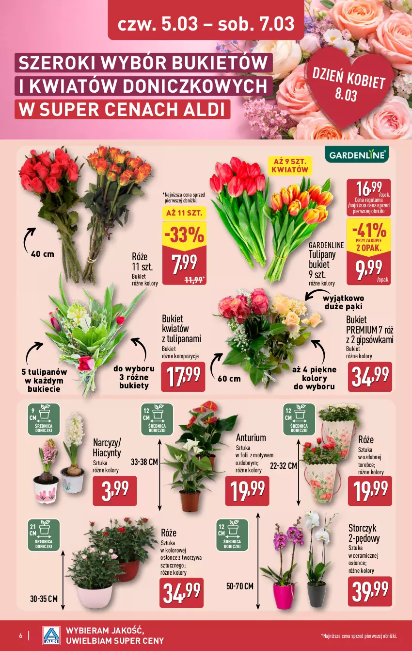 Gazetka promocyjna Aldi - Oferta weekendowa - ważna 05.03 do 07.03.2026 - strona 6 - produkty: Bukiet, Hiacynt, Narcyz, Storczyk, Tulipan