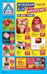 Gazetka promocyjna Aldi - Oferta weekendowa - Gazetka - ważna od 07.03 do 07.03.2026 - strona 1 - produkty: Sok, Ser, Gra, Królewski, Tulipan, Sokołów, Mięsne specjały, Dallmayr, Kawa mielona, Kawa, Szynka konserwowa, Szynka, Schab wieprzowy, Bukiet, Masło, Pomidory, Merci