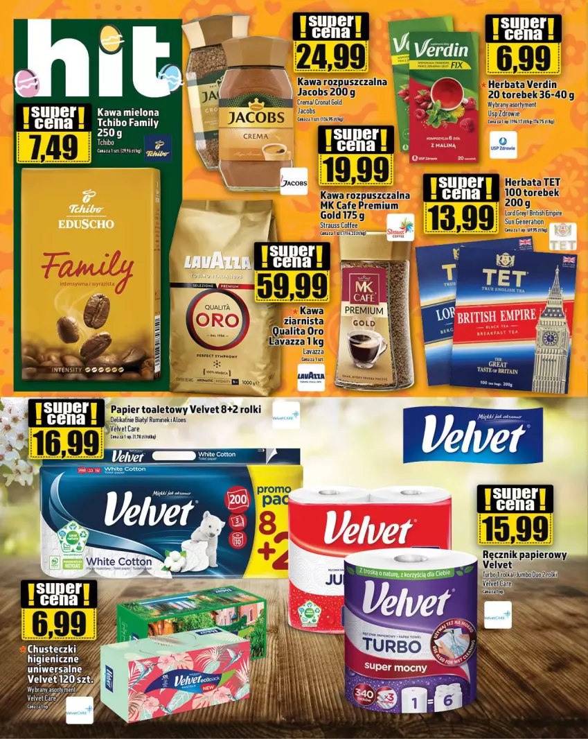 Gazetka promocyjna Topaz - Gazetka - ważna 28.03 do 03.04.2024 - strona 16 - produkty: Chusteczki, Fa, Herbata, Kawa, Kawa rozpuszczalna, Lavazza, Papier, Papier toaletowy, Ręcznik, Rolki, Rum, Tchibo, Tchibo Family, Velvet