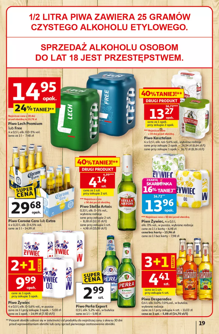Gazetka promocyjna Auchan - Gazetka 30 Lat Hipermarket Auchan - ważna 29.04 do 06.05.2026 - strona 19 - produkty: Desperados, Gra, Kasztelan, Lech Premium, Perła, Piwa, Piwo, Por