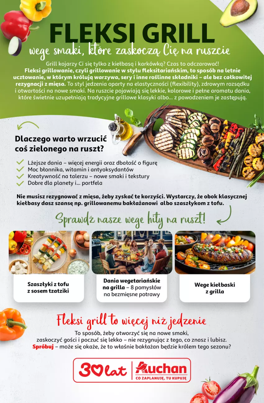 Gazetka promocyjna Auchan - Gazetka 30 Lat Hipermarket Auchan - ważna 29.04 do 06.05.2026 - strona 52 - produkty: Grill, Koc, Mus, Por, Sos, Talerz, Tofu