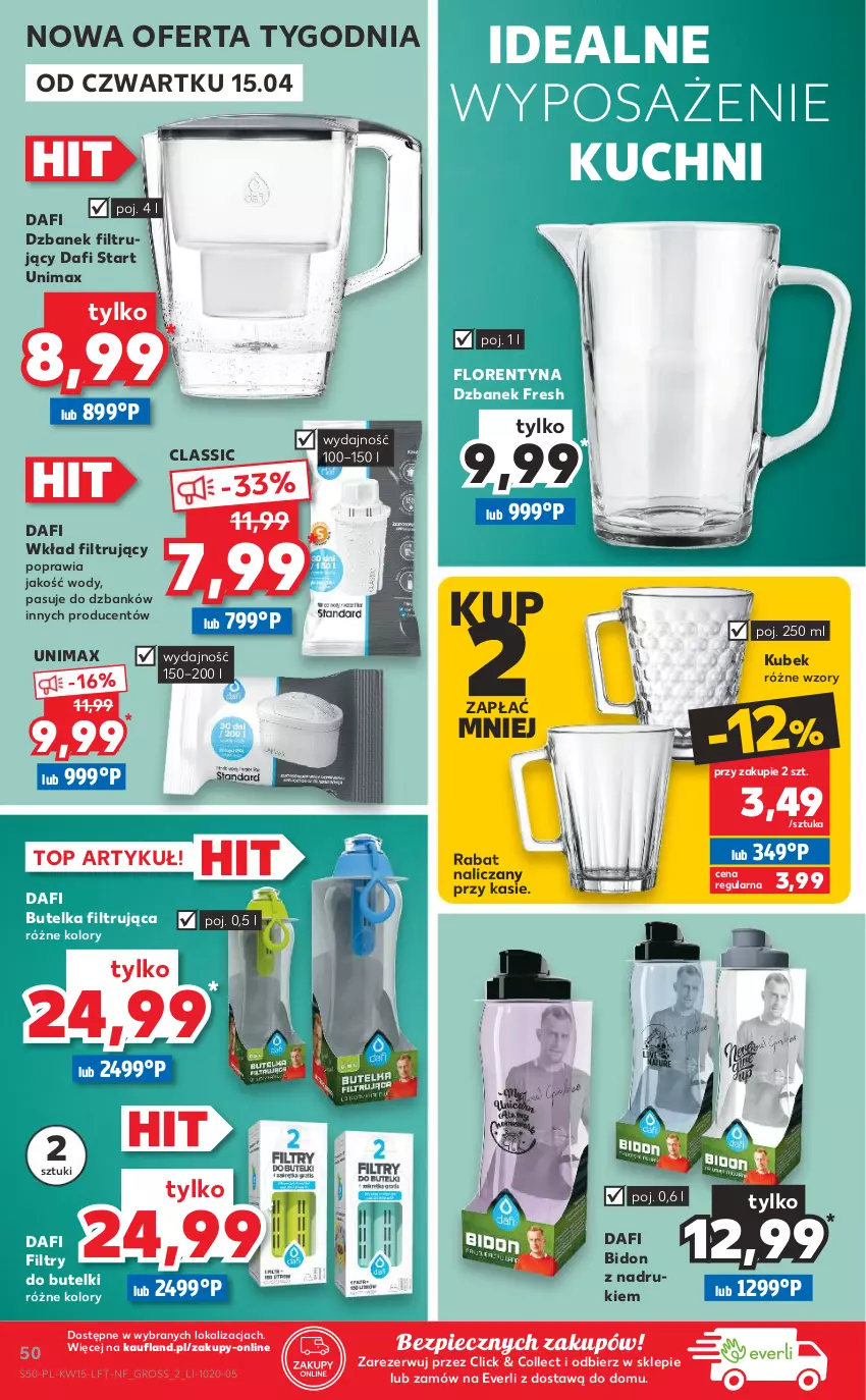 Gazetka promocyjna Kaufland - OFERTA TYGODNIA - ważna 15.04 do 21.04.2021 - strona 50 - produkty: Dzbanek, Dzbanek filtrujący, Kubek, Piec, Top, Wkład filtrujący