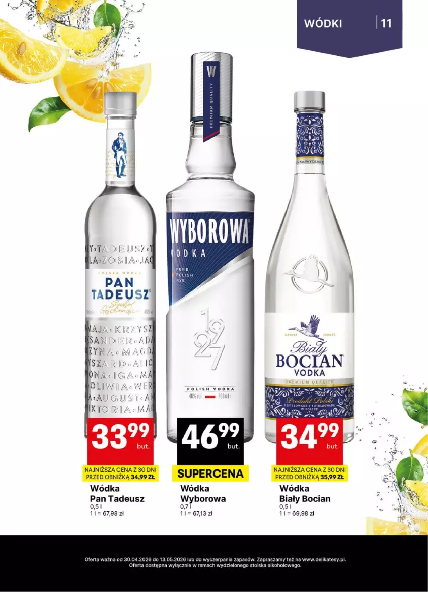 Gazetka promocyjna Delikatesy Centrum - Delibarek DC18-DC19 - ważna 30.04 do 13.05.2026 - strona 11 - produkty: Biały Bocian, Rama, Wódka, Wyborowa