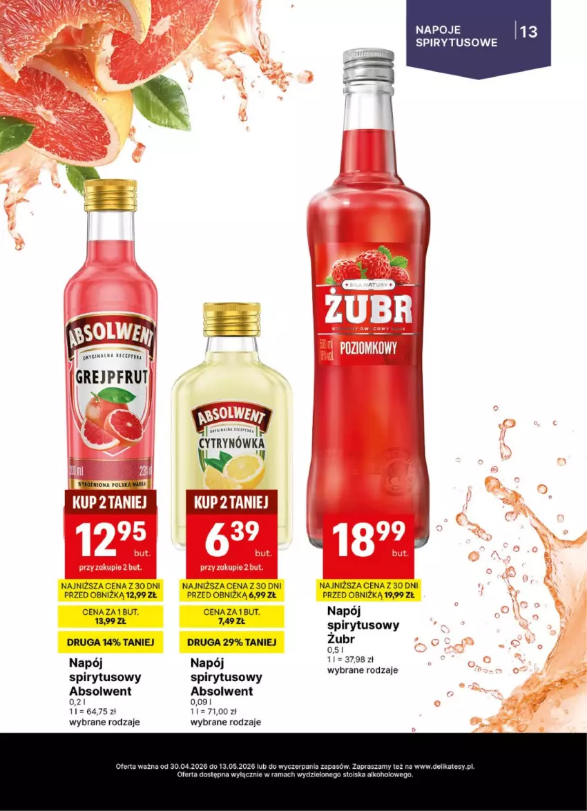 Gazetka promocyjna Delikatesy Centrum - Delibarek DC18-DC19 - ważna 30.04 do 13.05.2026 - strona 13 - produkty: Napój, Napoje, Rama
