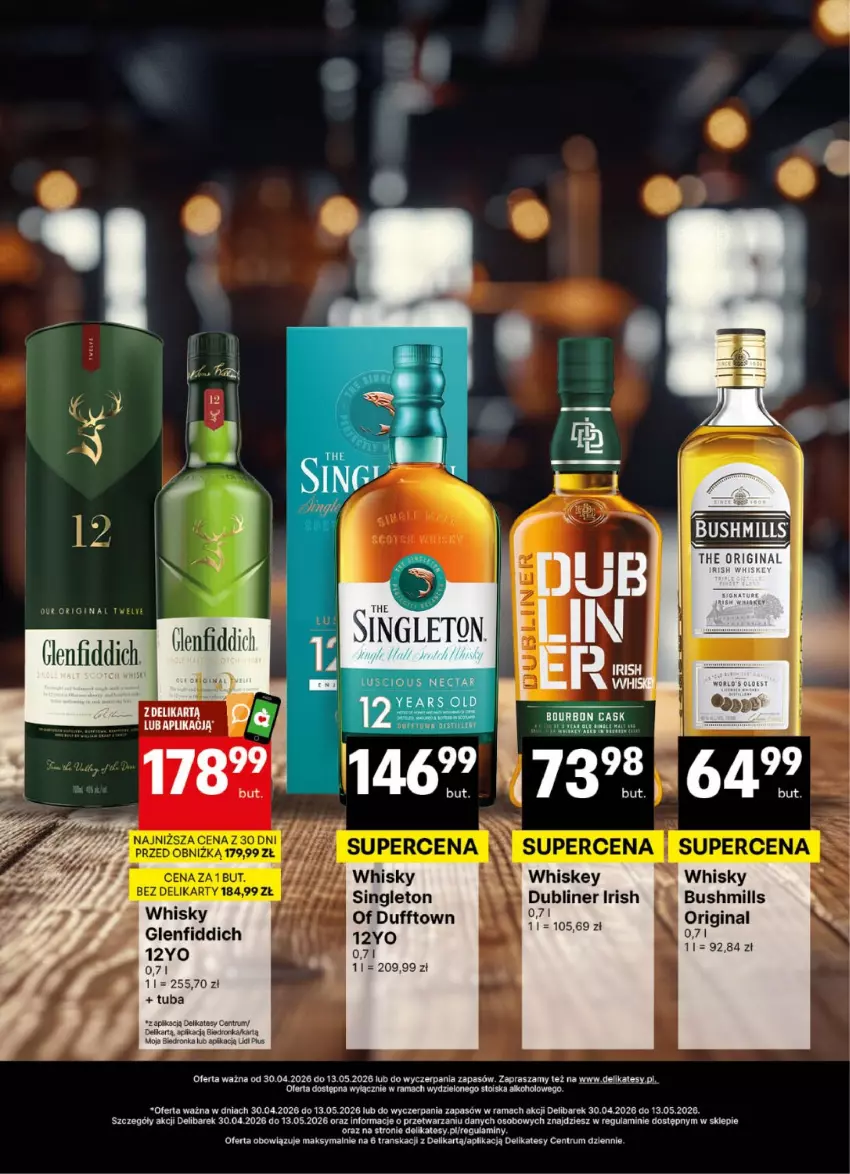 Gazetka promocyjna Delikatesy Centrum - Delibarek DC18-DC19 - ważna 30.04 do 13.05.2026 - strona 18 - produkty: Ananas, Bourbon, Bushmills, Dron, Gin, Rama, Rum, Tran, Whiskey