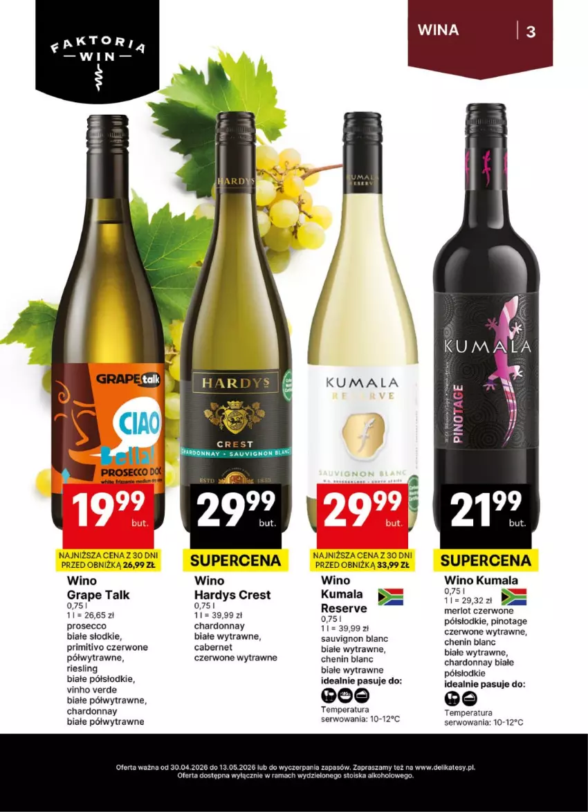 Gazetka promocyjna Delikatesy Centrum - Delibarek DC18-DC19 - ważna 30.04 do 13.05.2026 - strona 3 - produkty: Chardonnay, Gra, Merlot, Prosecco, Rama, Sauvignon Blanc, Ser, Wino