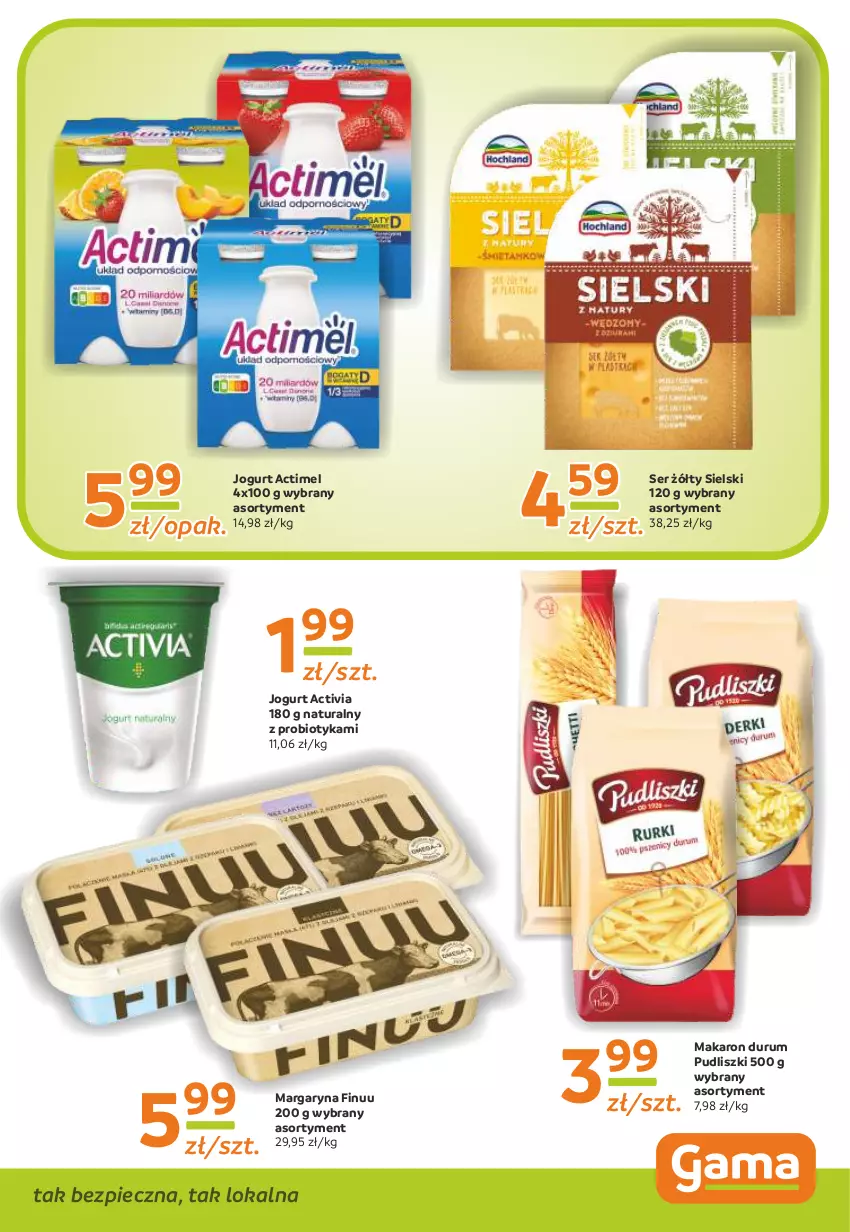 Gazetka promocyjna Gama - Gazetka Gama - ważna 05.01 do 17.01.2022 - strona 5 - produkty: Actimel, Activia, Finuu, Jogurt, Makaron, Margaryna, Piec, Probiotyk, Pudliszki, Rum, Ser