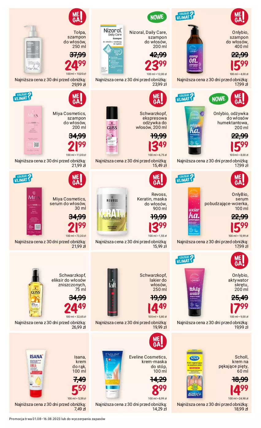 Gazetka promocyjna Rossmann - 1 sierpnia - ważna 01.08 do 16.08.2023 - strona 7 - produkty: Eveline, Isana, Krem do rąk, Lakier, Lakier do włosów, Maska, Maska do stóp, Maska do włosów, Miya Cosmetics, Odżywka, Rum, Scholl, Schwarzkopf, Ser, Serum, Serum do włosów, Szampon, Tołpa