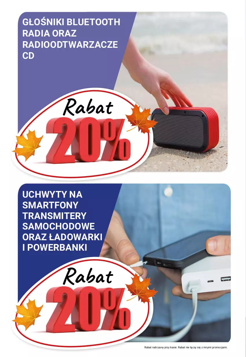 Gazetka promocyjna Bi1 - W sieci dobrych cen - ważna 29.09 do 05.10.2021 - strona 8 - produkty: Głośnik, Powerbank, Radioodtwarzacz, Smartfon, Tran, Transmiter, Uchwyty