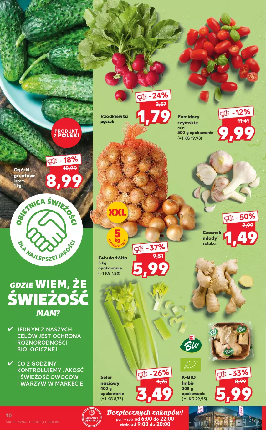 Gazetka promocyjna Kaufland - OFERTA TYGODNIA - ważna 21.04 do 26.04.2022 - strona 10 - produkty: Cebula, Czosnek, Grunt, Imbir, Piec, Pomidory, Rzodkiewka, Seler naciowy