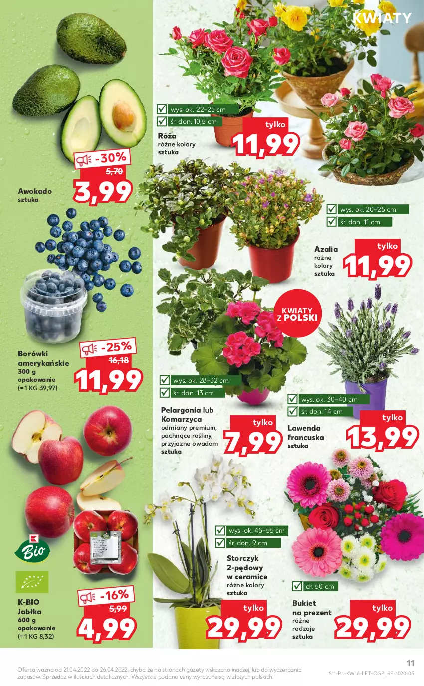 Gazetka promocyjna Kaufland - OFERTA TYGODNIA - ważna 21.04 do 26.04.2022 - strona 11 - produkty: Bukiet, Jabłka, Róża, Storczyk