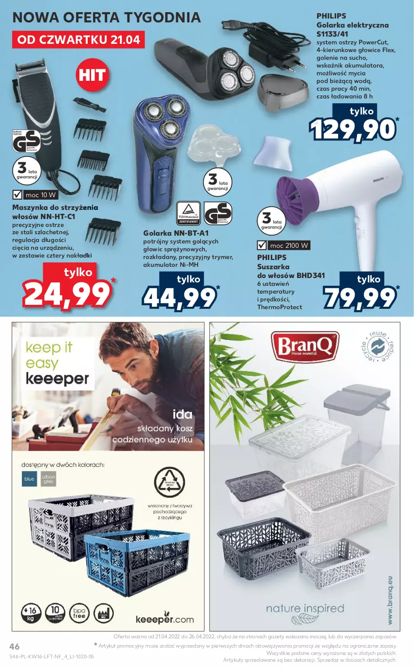 Gazetka promocyjna Kaufland - OFERTA TYGODNIA - ważna 21.04 do 26.04.2022 - strona 46 - produkty: Akumulator, Golarka, Gra, Maszynka, Mop, Philips, Suszarka, Szynka