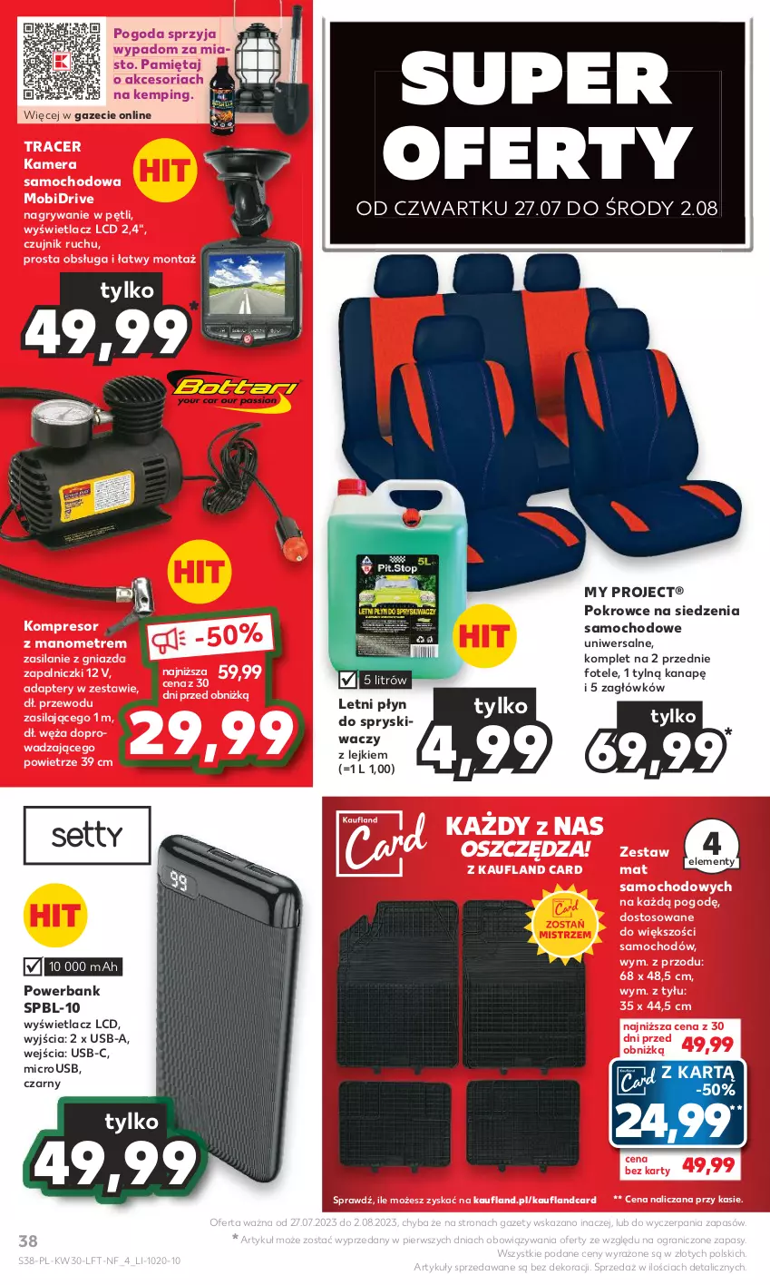 Gazetka promocyjna Kaufland - Gazetka tygodnia - ważna 27.07 do 02.08.2023 - strona 38 - produkty: Acer, Fotel, Gra, Gry, Kamera, Kompresor, Mięta, Płyn do spryskiwaczy, Powerbank, Silan