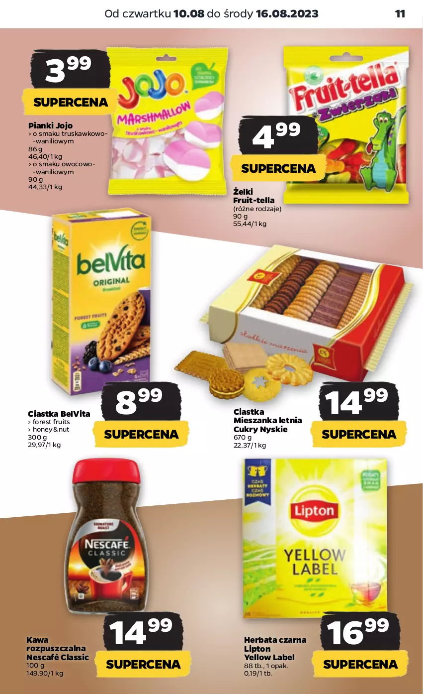 Gazetka promocyjna Netto - Artykuły spożywcze - ważna 10.08 do 16.08.2023 - strona 11 - produkty: BelVita, Ciastka, Herbata, Herbata czarna, Kawa, Kawa rozpuszczalna, Lipton, Nescafé