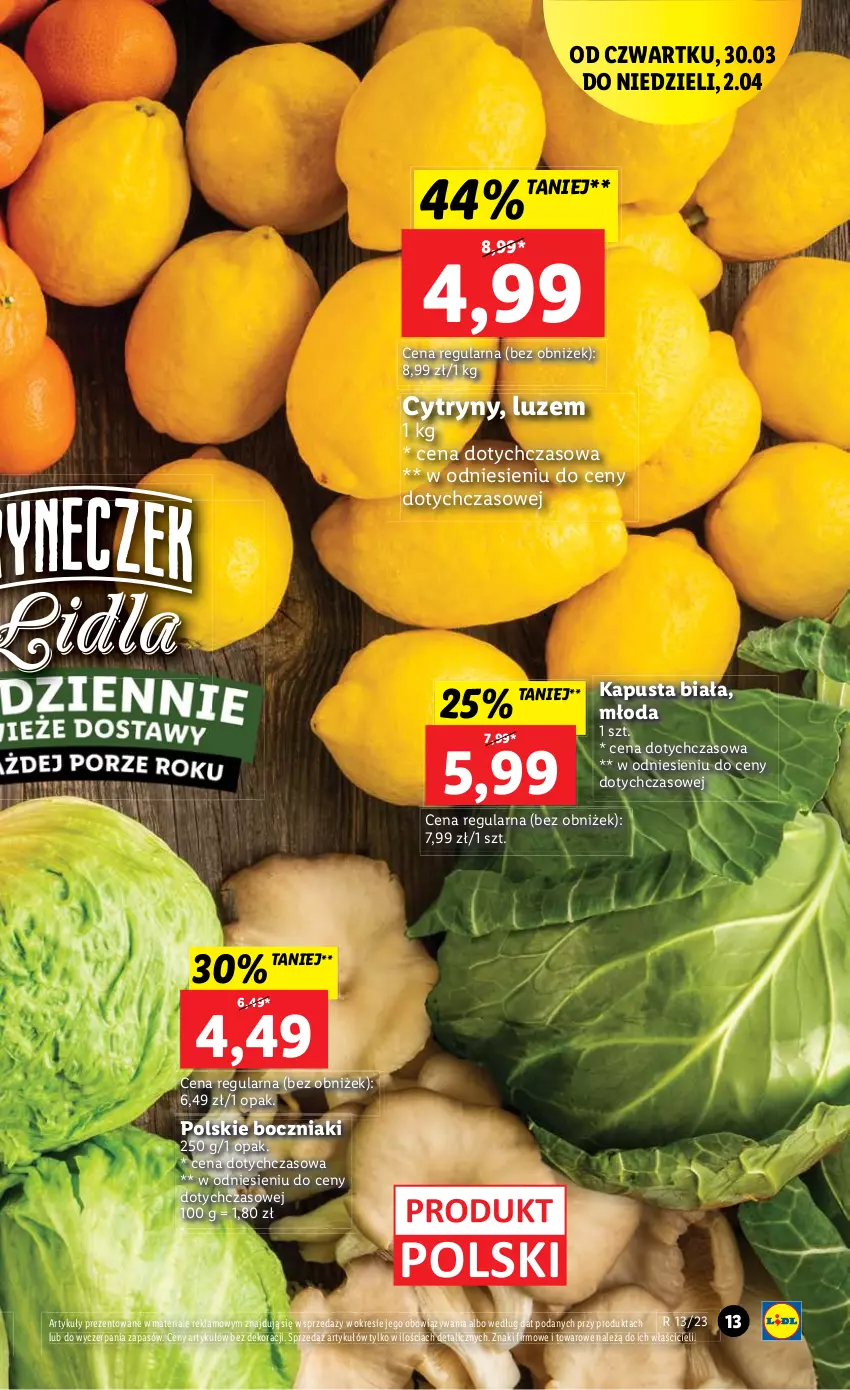 Gazetka promocyjna Lidl - GAZETKA - ważna 30.03 do 02.04.2023 - strona 13 - produkty: Boczniak, Cytryny