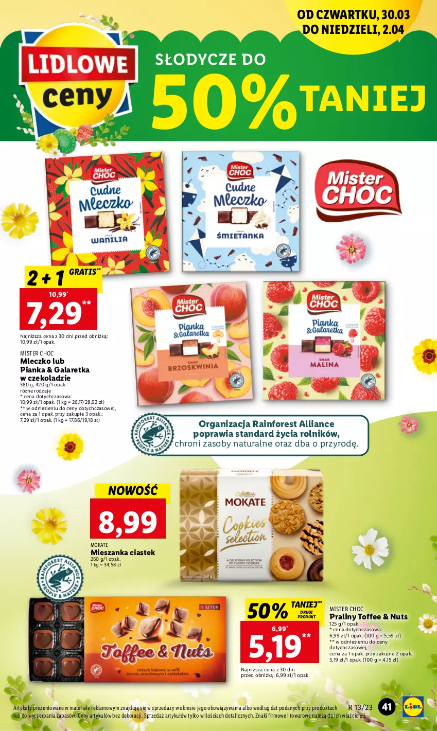 Gazetka promocyjna Lidl - GAZETKA - ważna 30.03 do 02.04.2023 - strona 41 - produkty: Gala, Galaretka, Gra, Mleczko, Praliny, Rolnik, Stek