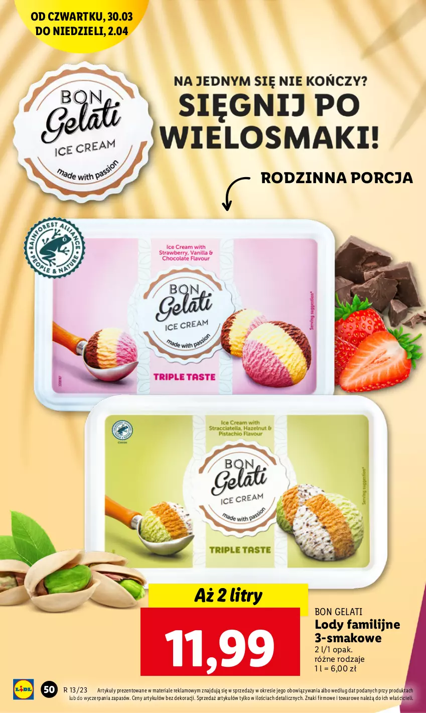 Gazetka promocyjna Lidl - GAZETKA - ważna 30.03 do 02.04.2023 - strona 50 - produkty: Fa, Lody, Por