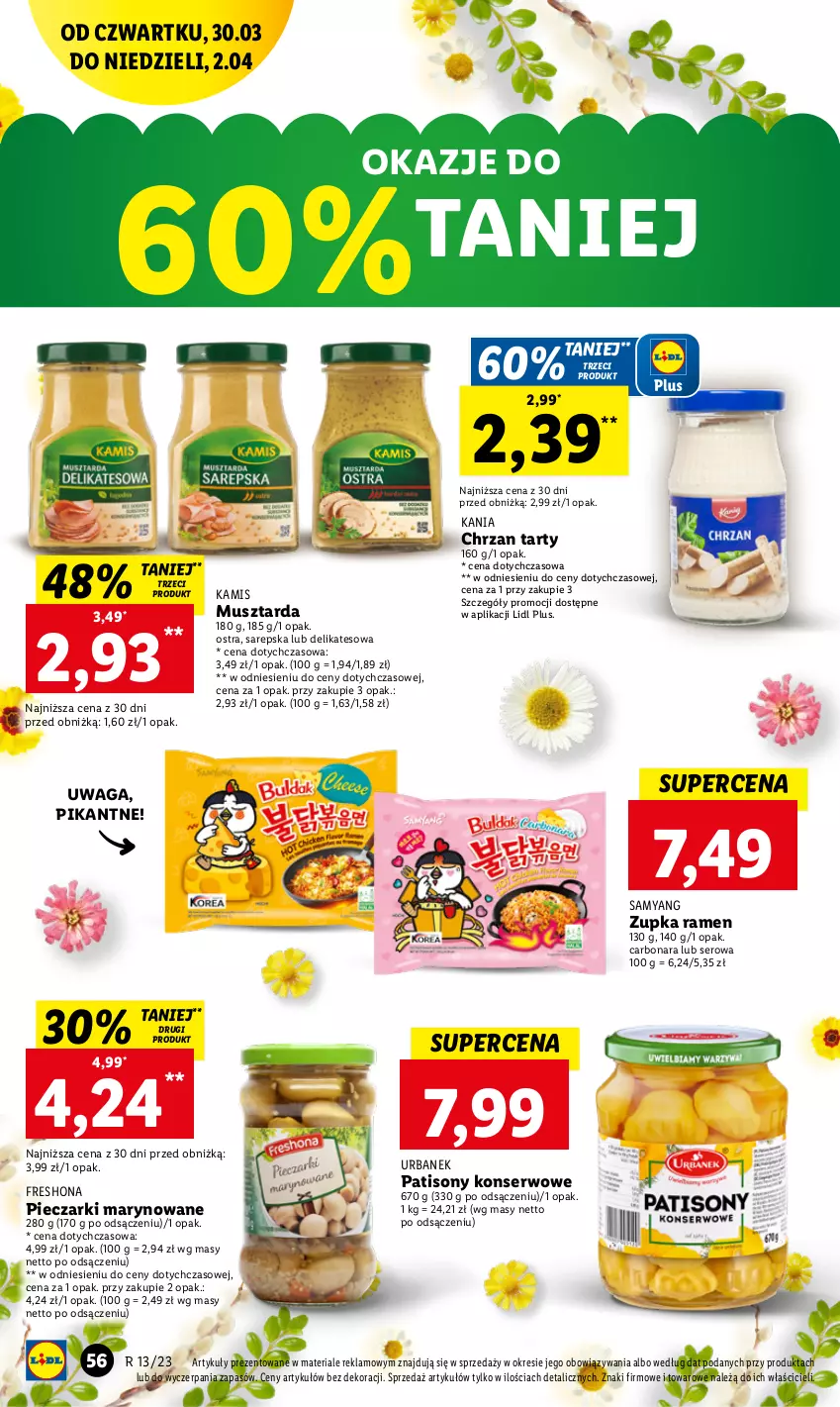 Gazetka promocyjna Lidl - GAZETKA - ważna 30.03 do 02.04.2023 - strona 56 - produkty: Chrzan, Kamis, Mus, Musztarda, Piec, Ser, Sony, Waga