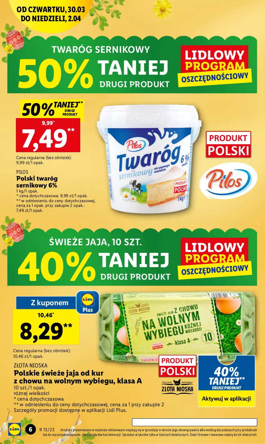 Gazetka promocyjna Lidl - GAZETKA - ważna 30.03 do 02.04.2023 - strona 6 - produkty: Jaja, Pilos, Ser, Twaróg