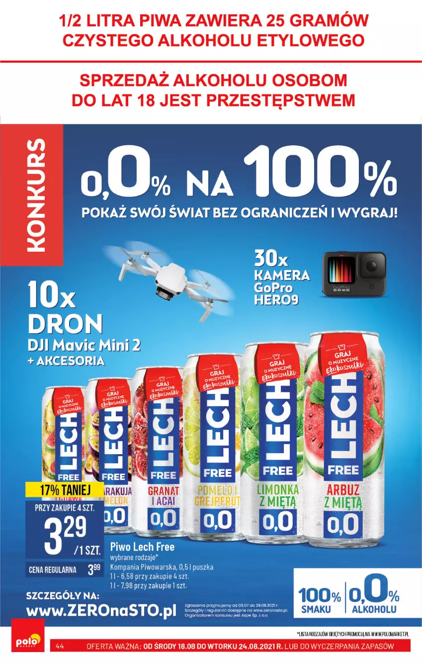 Gazetka promocyjna PoloMarket - Gazetka pomocyjna - ważna 18.08 do 24.08.2021 - strona 44 - produkty: Arbuz, Dron, Gra, Granat, Kamera, Limonka, Piwa