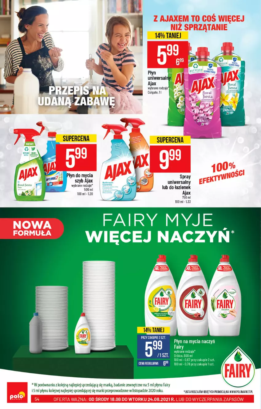 Gazetka promocyjna PoloMarket - Gazetka pomocyjna - ważna 18.08 do 24.08.2021 - strona 54 - produkty: Ajax, Colgate, Fa, Fairy, Flora, LG, Olej, Por, Top