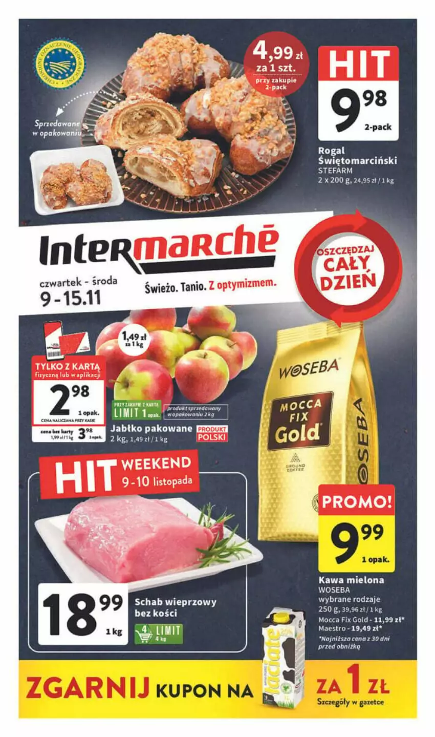 Gazetka promocyjna Intermarche - ważna 09.11 do 15.11.2023 - strona 1 - produkty: Chleb, Fa, Kawa, Kawa mielona, Rogal, Woseba