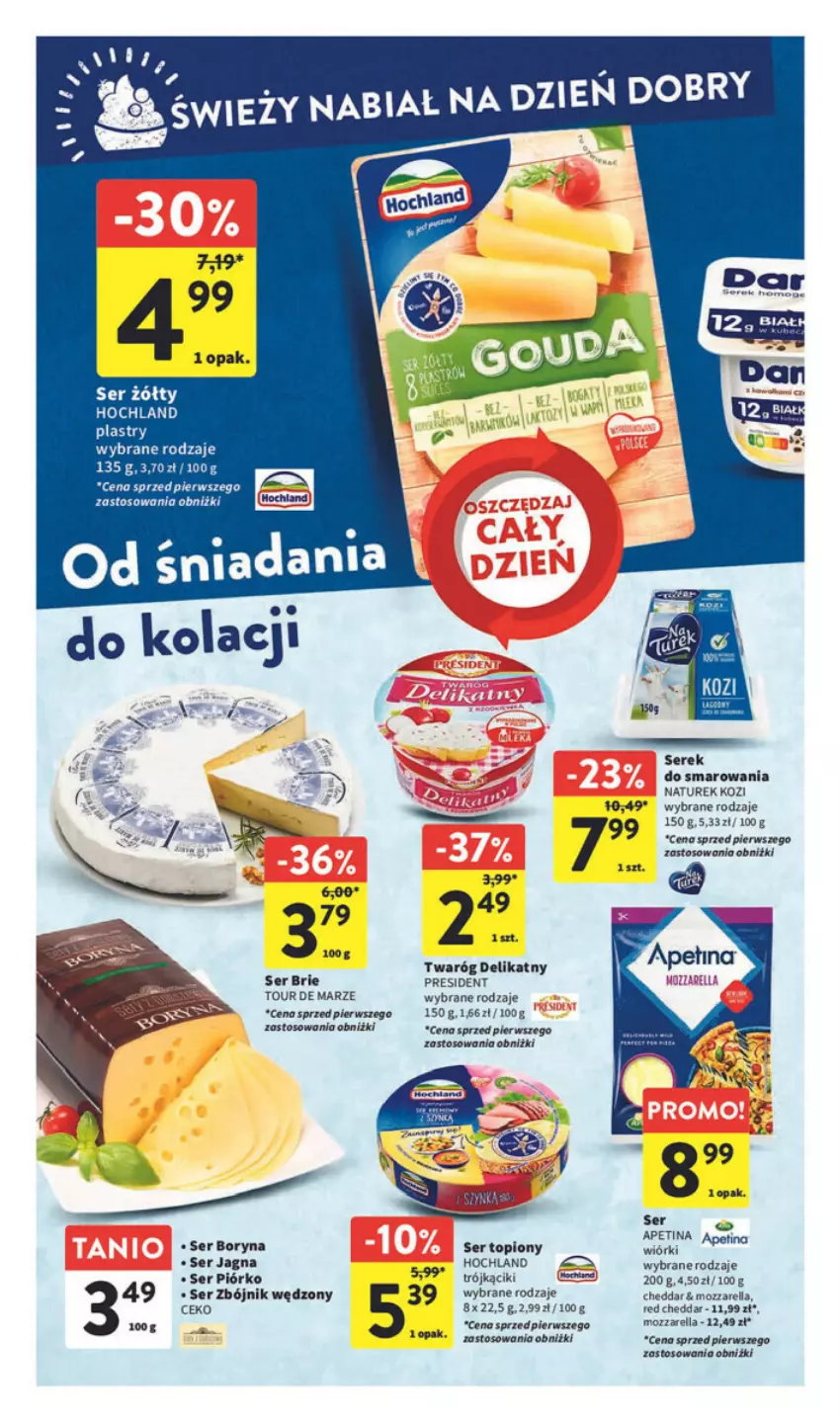 Gazetka promocyjna Intermarche - ważna 09.11 do 15.11.2023 - strona 19 - produkty: Brie, Cheddar, Fa, Hochland, Mozzarella, Ser, Ser topiony, Top, Twaróg, Twaróg delikatny