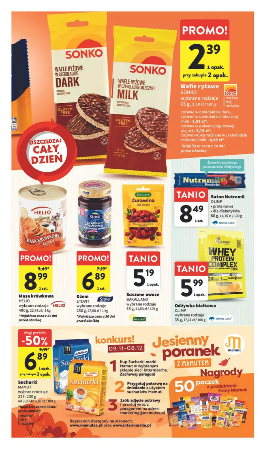 Gazetka promocyjna Intermarche - ważna 09.11 do 15.11.2023 - strona 25 - produkty: Baton, Dres, Dżem, Helio, Masa krówkowa, Owoce, Ryż, Wafle