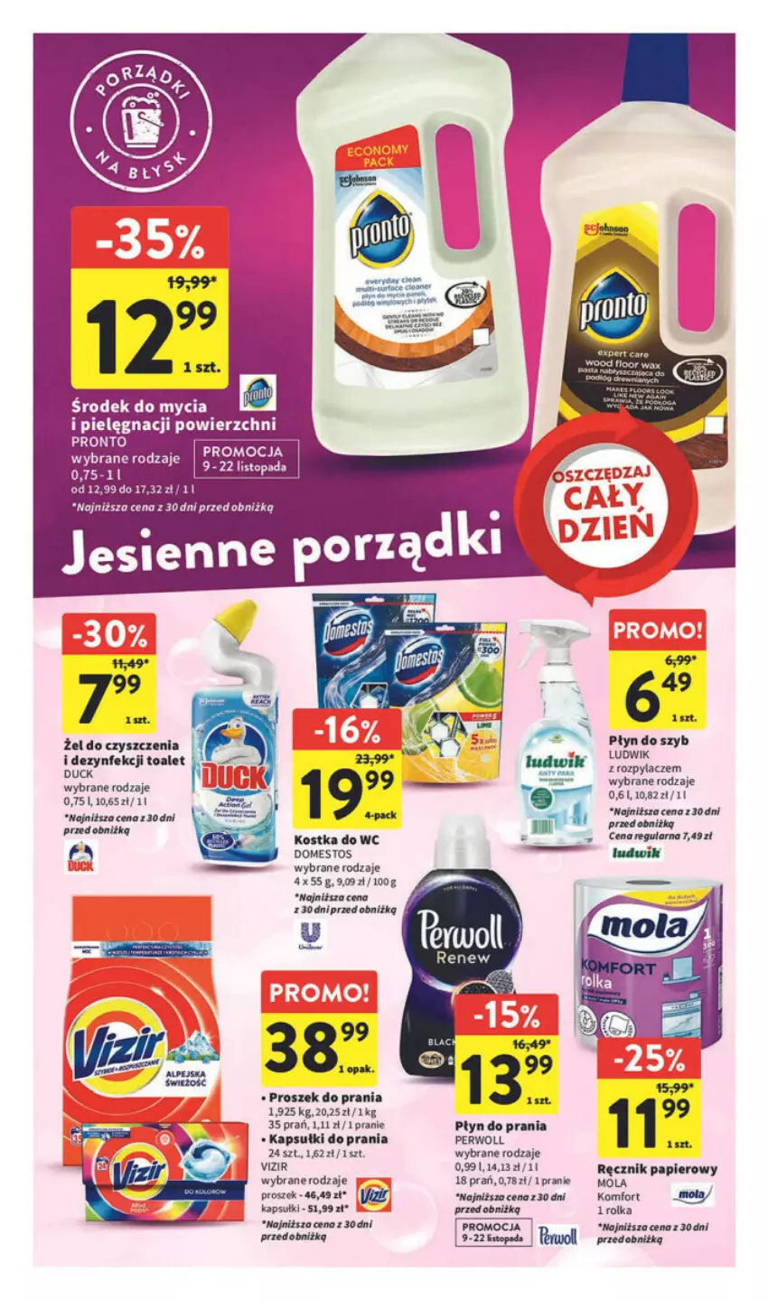 Gazetka promocyjna Intermarche - ważna 09.11 do 15.11.2023 - strona 32 - produkty: Domestos, Fa, Figi, Kapsułki do prania, Ludwik, Mola, Papier, Perwoll, Płyn do prania, Pronto, Proszek do prania, Ręcznik