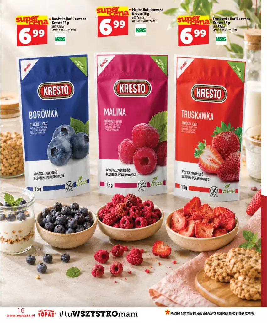 Gazetka promocyjna Topaz - Gazetka - ważna 23.07 do 29.07.2026 - strona 16 - produkty: Borówka, Sok, Top