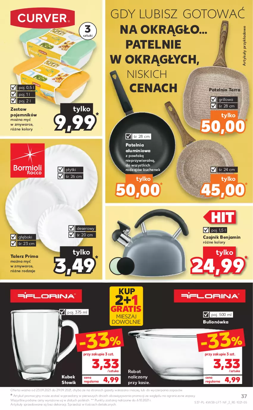 Gazetka promocyjna Kaufland - OFERTA TYGODNIA - ważna 23.09 do 29.09.2021 - strona 37 - produkty: Bulion, Czajnik, Deser, Gra, Grill, Kubek, Lion, Patelnia, Pojemnik, Prima, Ser, Talerz