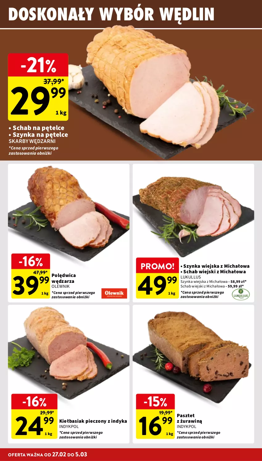 Gazetka promocyjna Intermarche - Gazetka Intermarche - ważna 27.02 do 05.03.2025 - strona 16 - produkty: Basia, Olewnik, Pasztet, Piec, Polędwica, Szynka