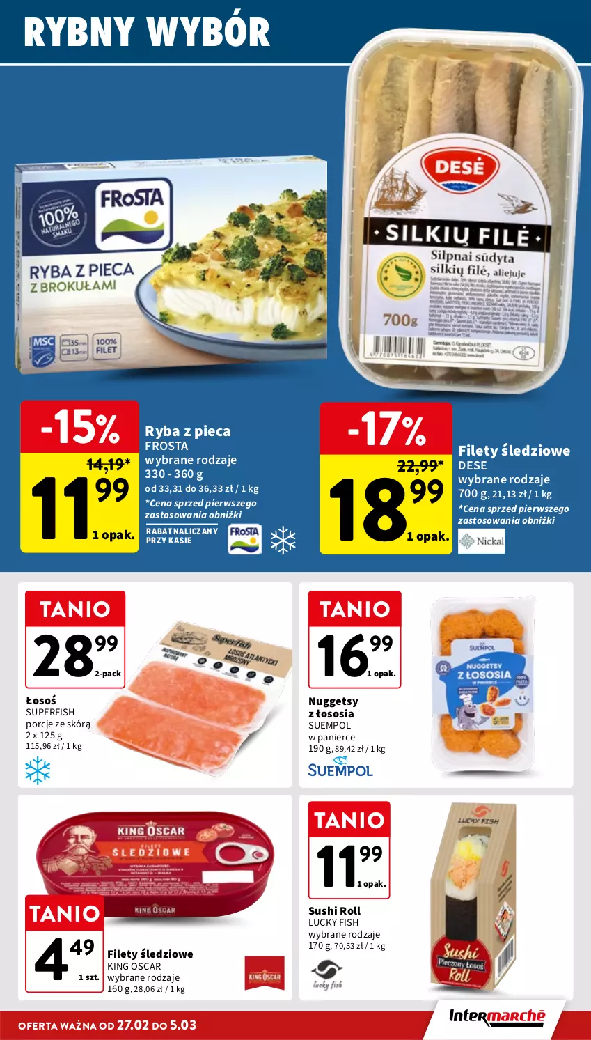 Gazetka promocyjna Intermarche - Gazetka Intermarche - ważna 27.02 do 05.03.2025 - strona 19 - produkty: Frosta, Piec, Por, Ryba, Sos, Suempol, Sushi