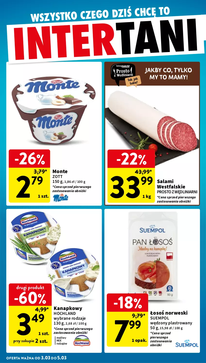 Gazetka promocyjna Intermarche - Gazetka Intermarche - ważna 27.02 do 05.03.2025 - strona 42 - produkty: Fa, Hochland, Monte, Salami, Suempol, Zott