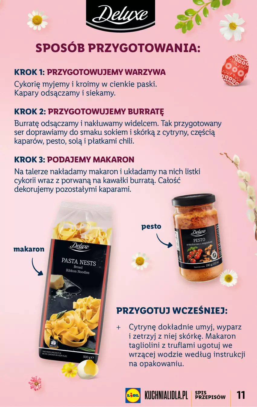 Gazetka promocyjna Lidl - KATALOG WIELKANOC - ważna 06.03 do 09.04.2023 - strona 11 - produkty: Cytryny, Kapary, Kawa, Makaron, Pesto, Por, Ser, Sok, Talerz, Warzywa