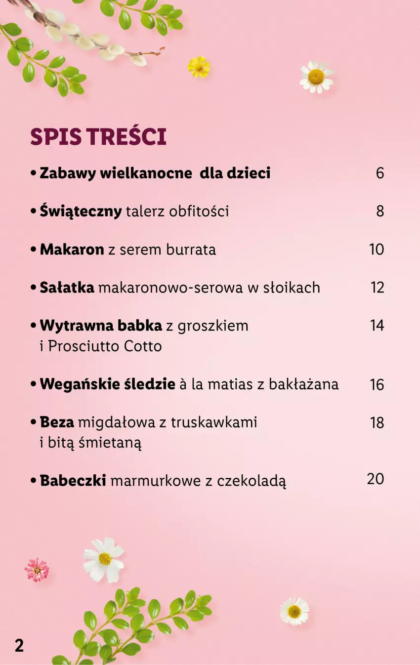 Gazetka promocyjna Lidl - KATALOG WIELKANOC - ważna 06.03 do 09.04.2023 - strona 2 - produkty: Babeczki, Babka, Burrata, Dzieci, Makaron, Prosciutto, Sałat, Sałatka, Ser, Talerz