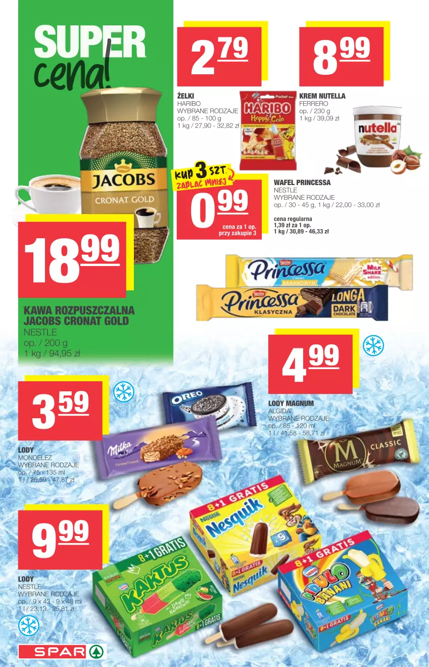 Gazetka promocyjna Spar - Eurospar - ważna 07.07 do 13.07.2021 - strona 4 - produkty: Algida, Ferrero, Haribo, Jacobs, Kawa, Kawa rozpuszczalna, LG, Lody, Nutella, Princessa